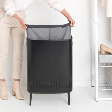 Bo kosz na pranie wysoki 2x45 L - Matowa czerń - Brabantia