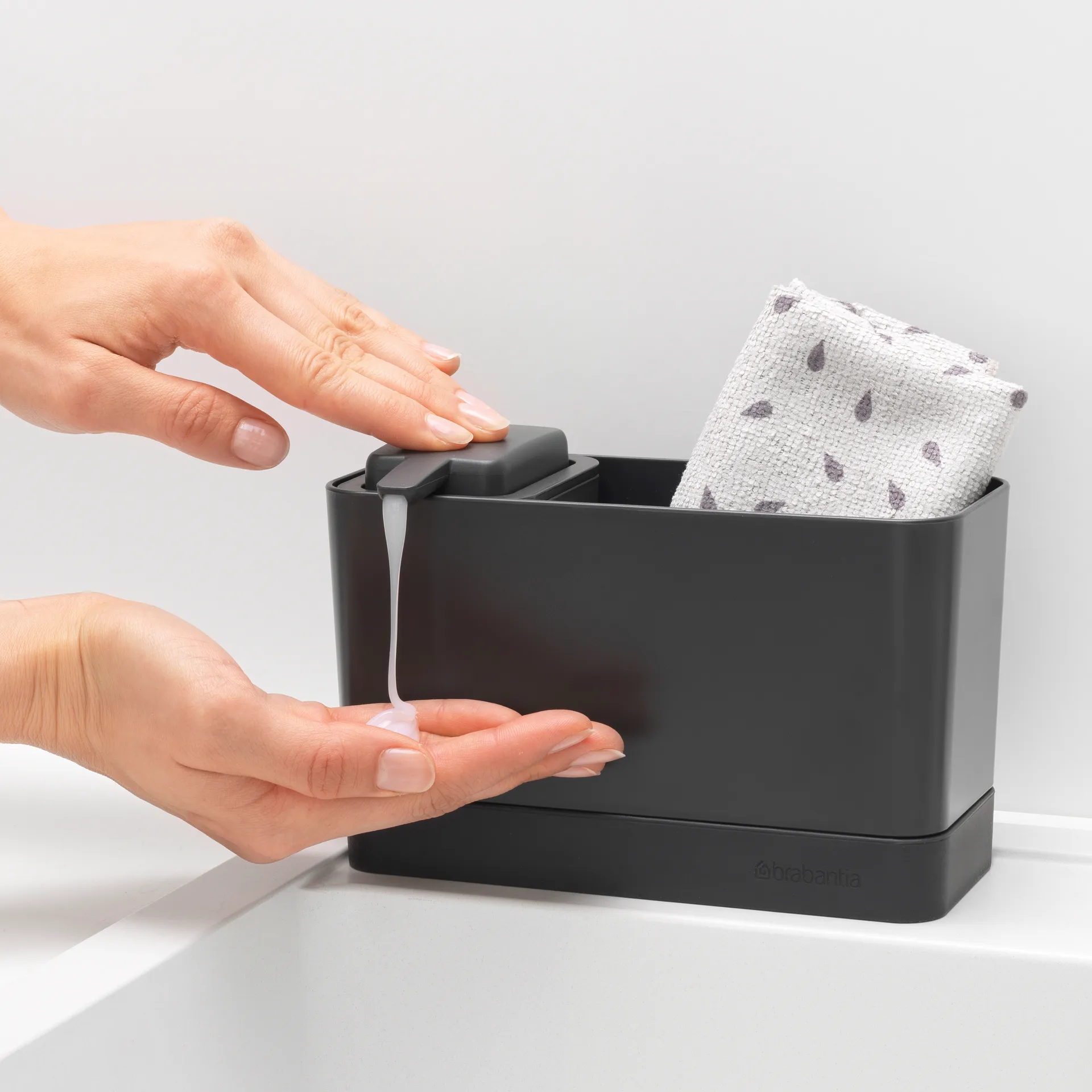 Brabantia organizer do zlewu z pompką do mydła, Ciemnoszary Brabantia