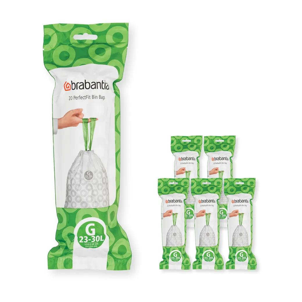 Brabantia PerfectFit worki na śmieci 120 sztuk, Model G, 23-30 L Brabantia