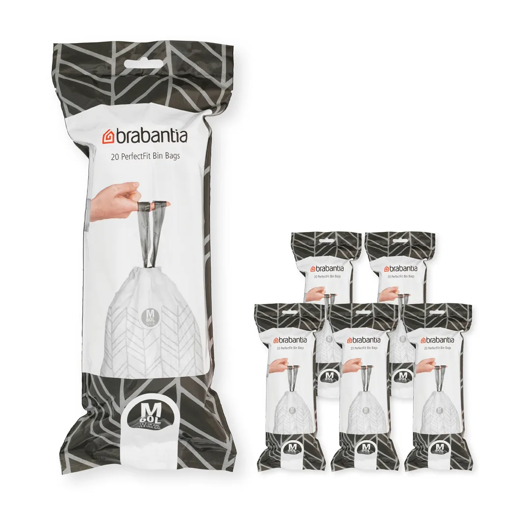 Brabantia PerfectFit worki na śmieci 120 sztuk, Model M, 60 L Brabantia