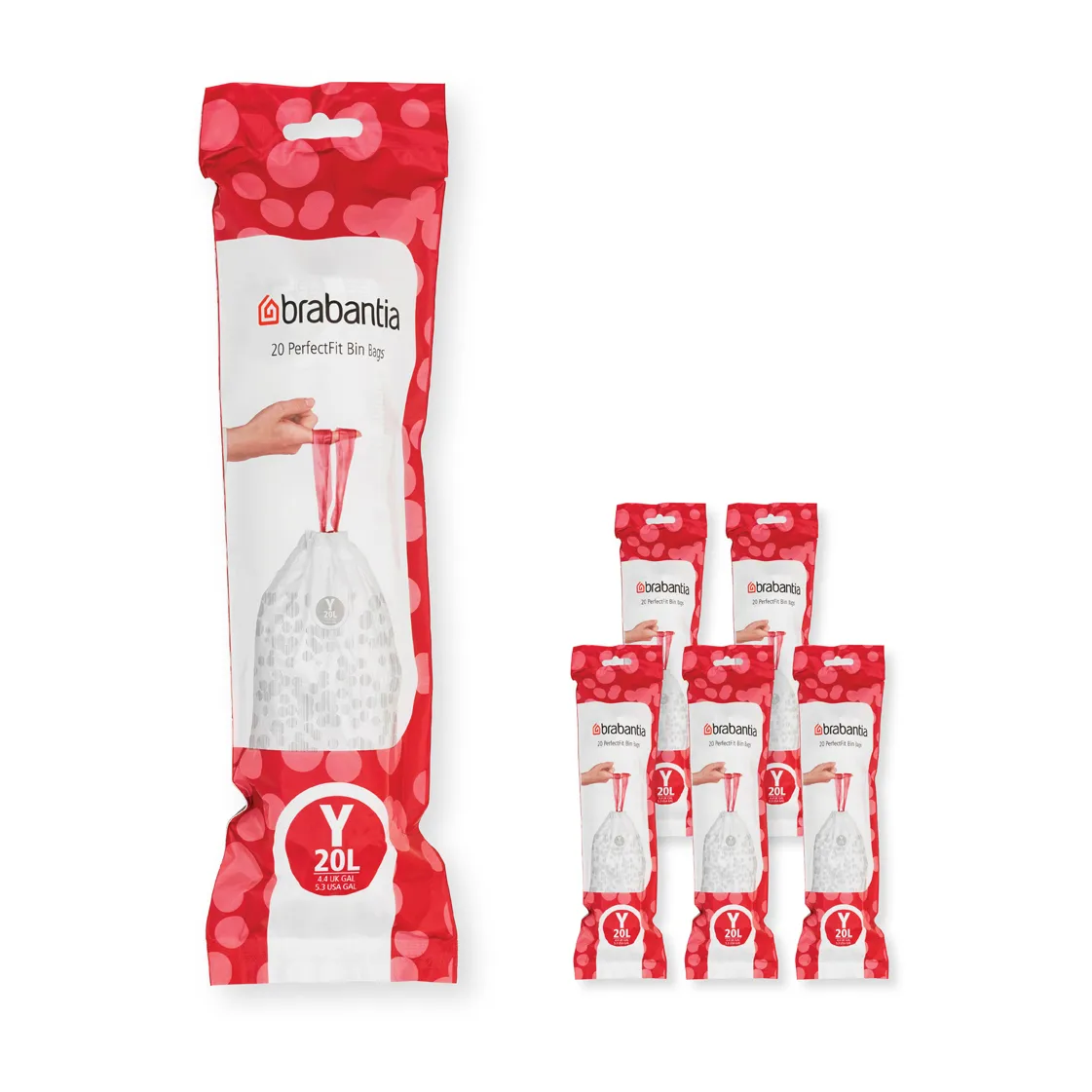 Brabantia PerfectFit worki na śmieci 120 sztuk, Model Y, 20 L Brabantia