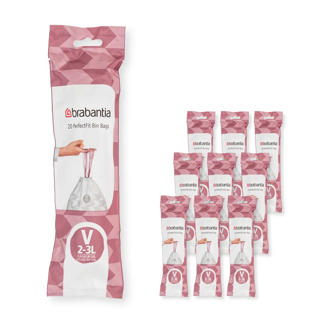 Brabantia PerfectFit worki na śmieci 200 sztuk, Model V, 2-3 L Brabantia