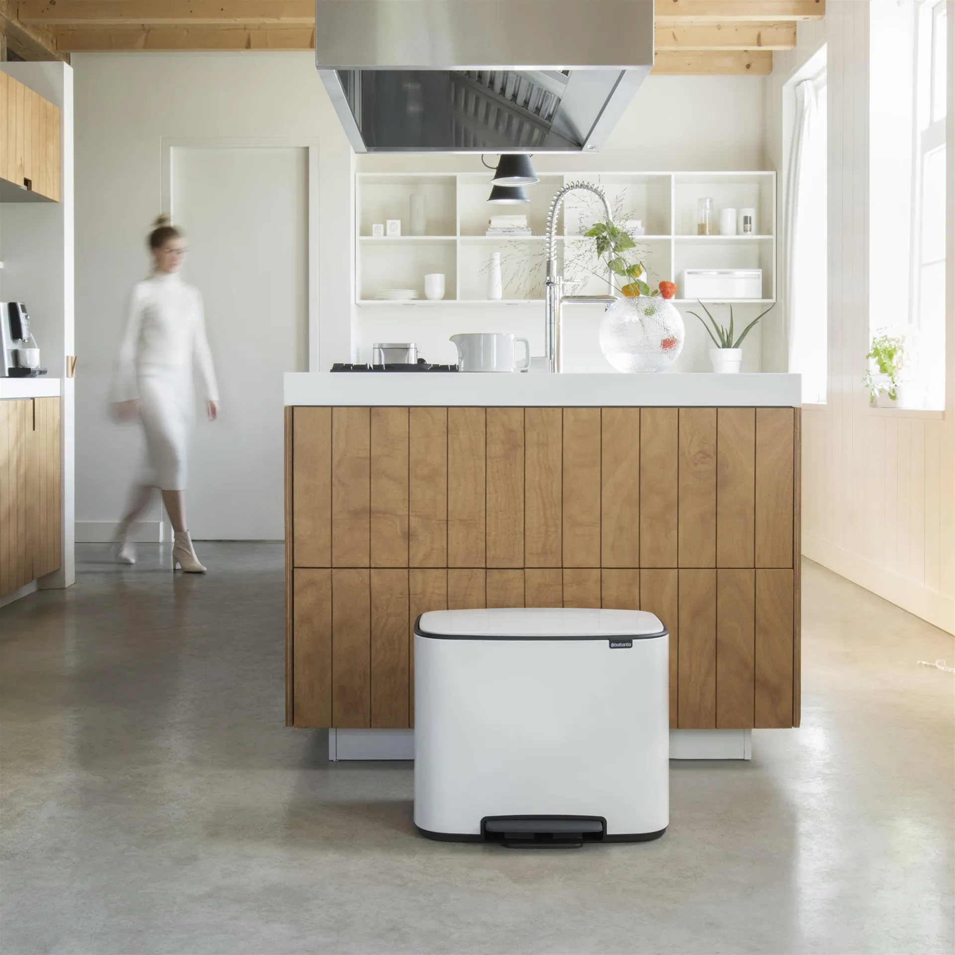 Kosz Bo pedałowy 11+23 l, biały Brabantia