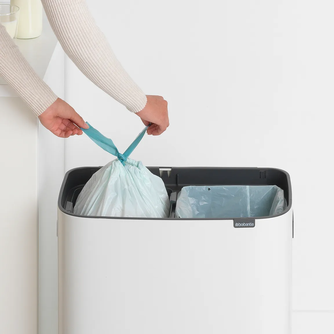 Kosz Bo Touch Bin 2x30 L, Biały Brabantia