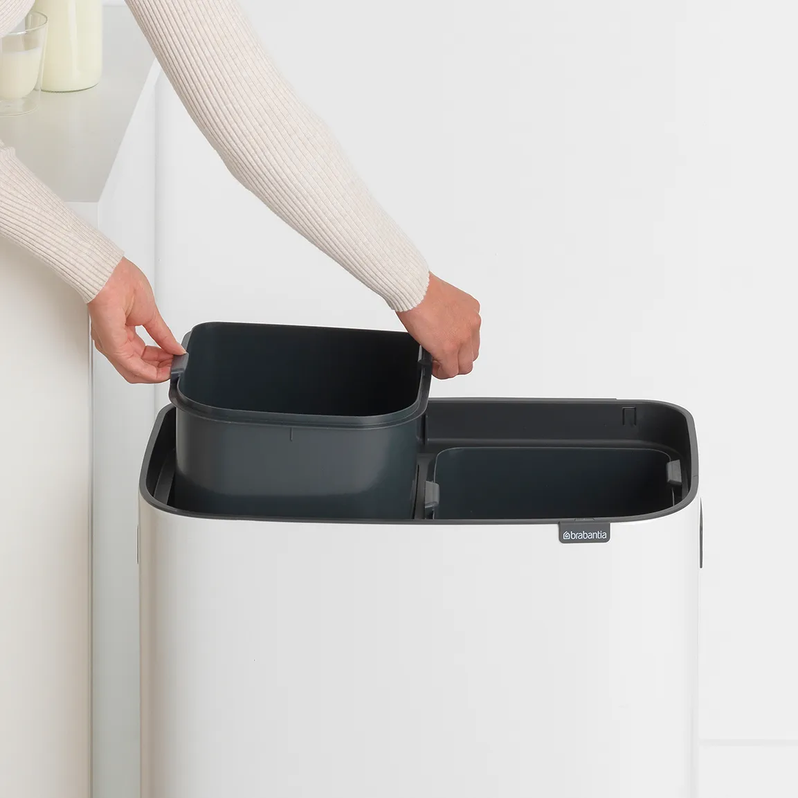 Kosz Bo Touch Bin 2x30 L, Biały Brabantia