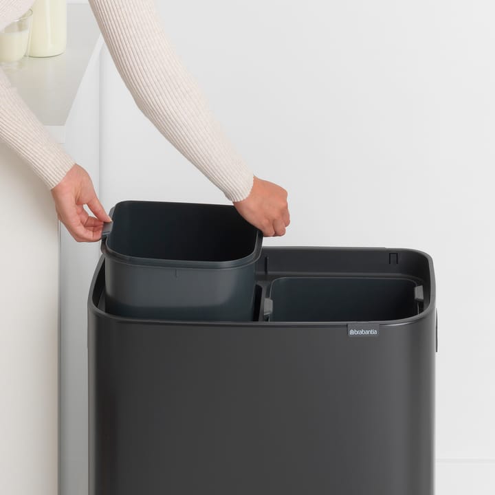 Kosz Bo Touch Bin 2x30 L, Matowa czerń Brabantia