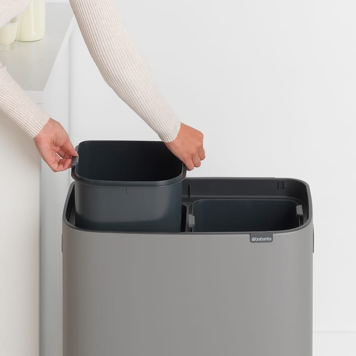 Kosz Bo Touch Bin 2x30 L, Mineral concrete grey Brabantia
