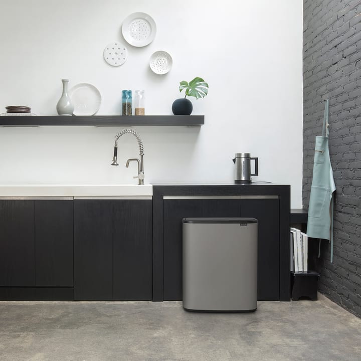 Kosz Bo Touch Bin 2x30 L, Mineral concrete grey Brabantia