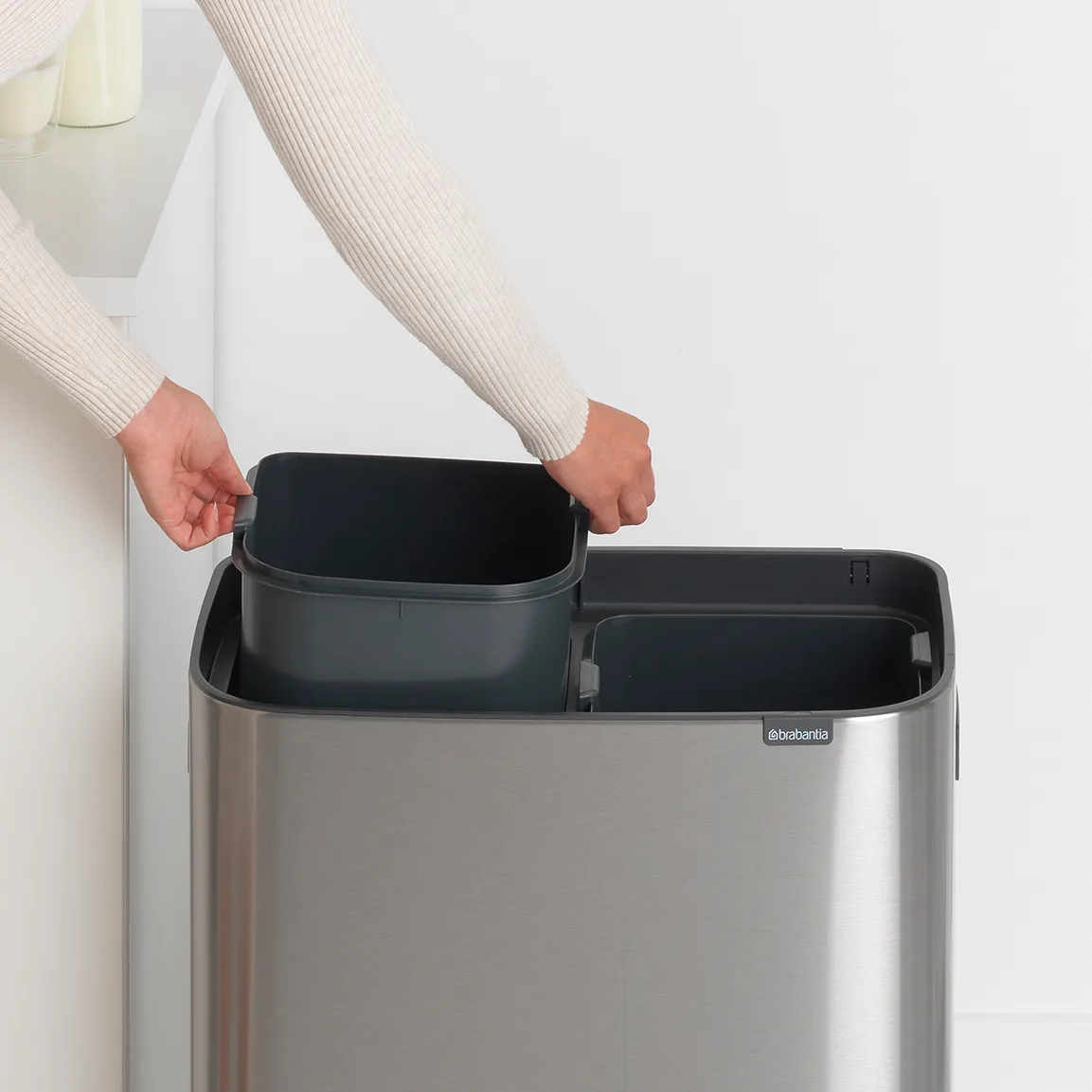 Kosz Bo Touch Bin 2x30 L, Stal szczotkowana matowa Brabantia