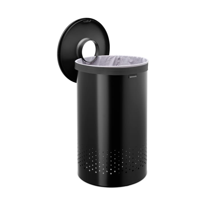 Kosz na pranie Brabantia z plastikową pokrywką 60 L, Czarny matowy Brabantia