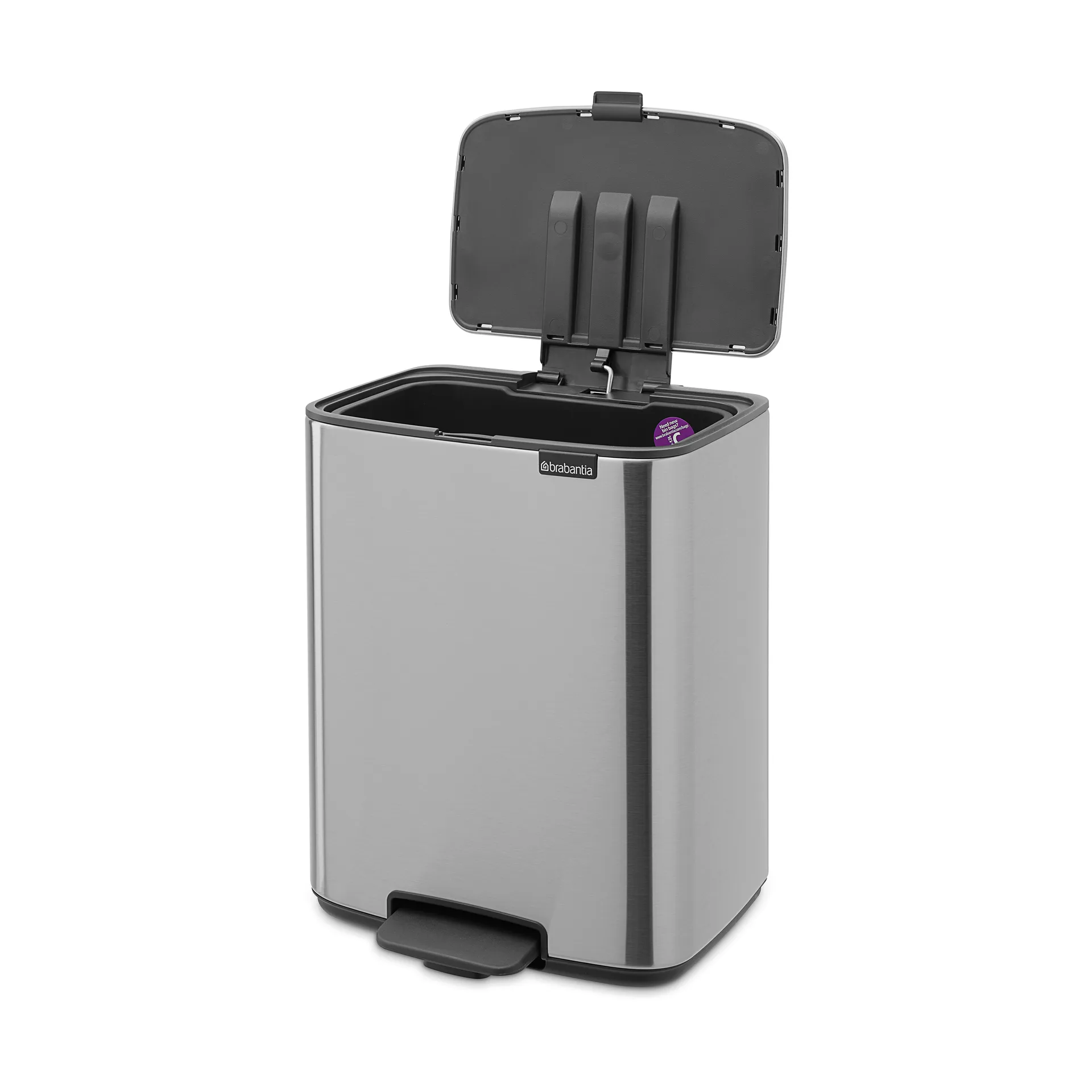 Kosz pedałowy  Bo 12 l, Matt Steel Fingerprint Proof Brabantia