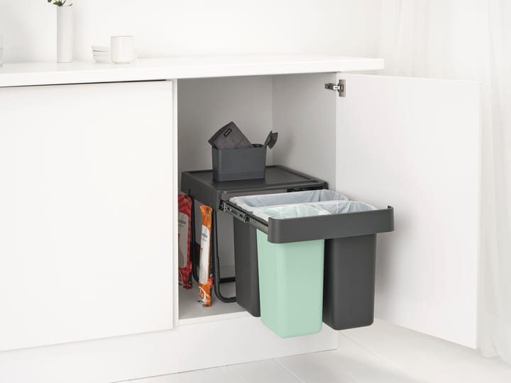 Kosze na śmieci do zabudowy Sort&Go, 10+10+20 L, Ciemnoszare Brabantia