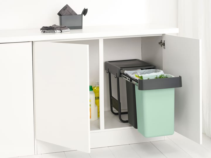 Kosze na śmieci do zabudowy Sort&Go, 2x15 L, Ciemnoszare Brabantia