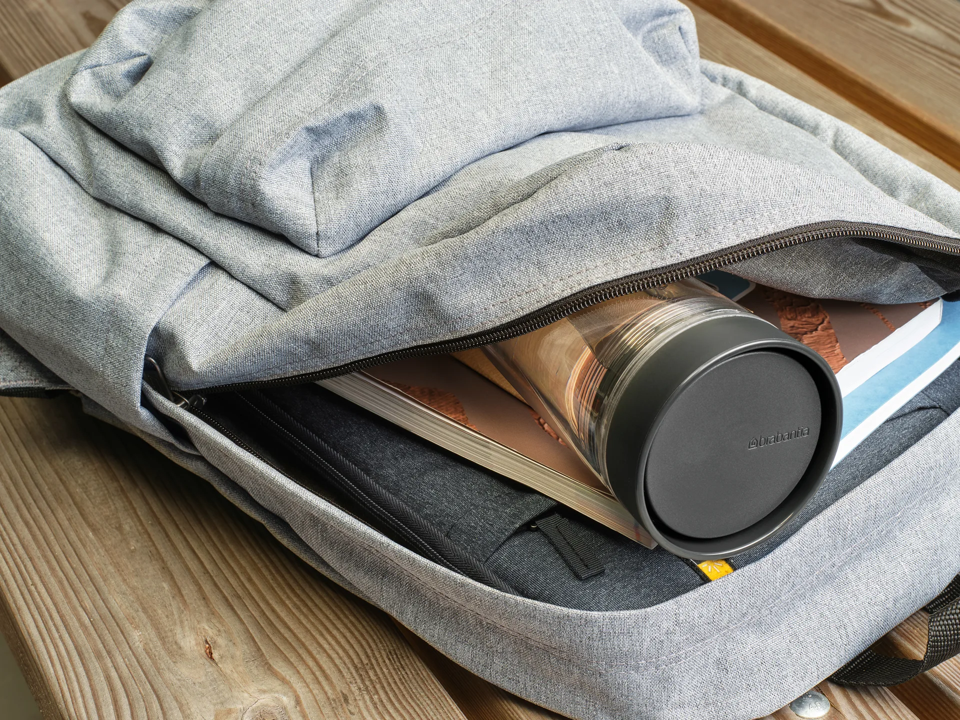 Make & Take kubek termiczny do herbaty 360 ml , Ciemno szary Brabantia