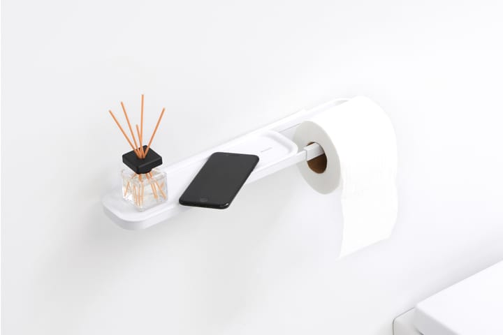 MindSet Uchwyt na papier toaletowy z półką, Mineral Fresh White Brabantia