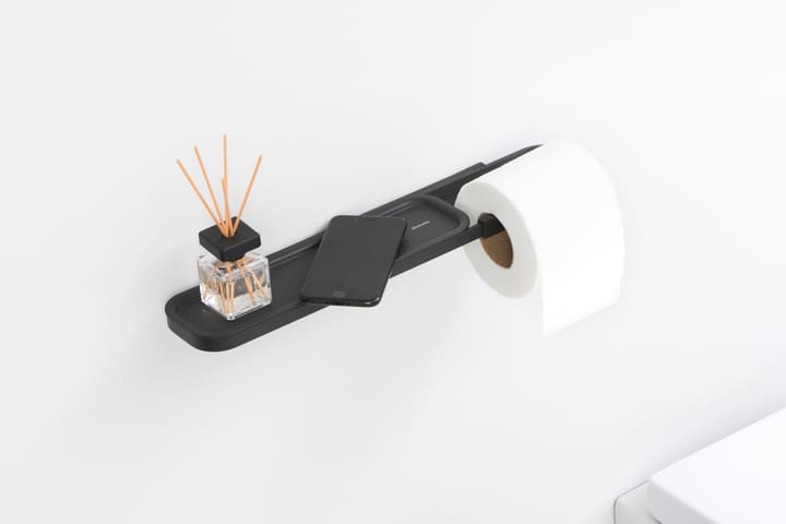 MindSet Uchwyt na papier toaletowy z półką, Mineral Infinite Grey Brabantia