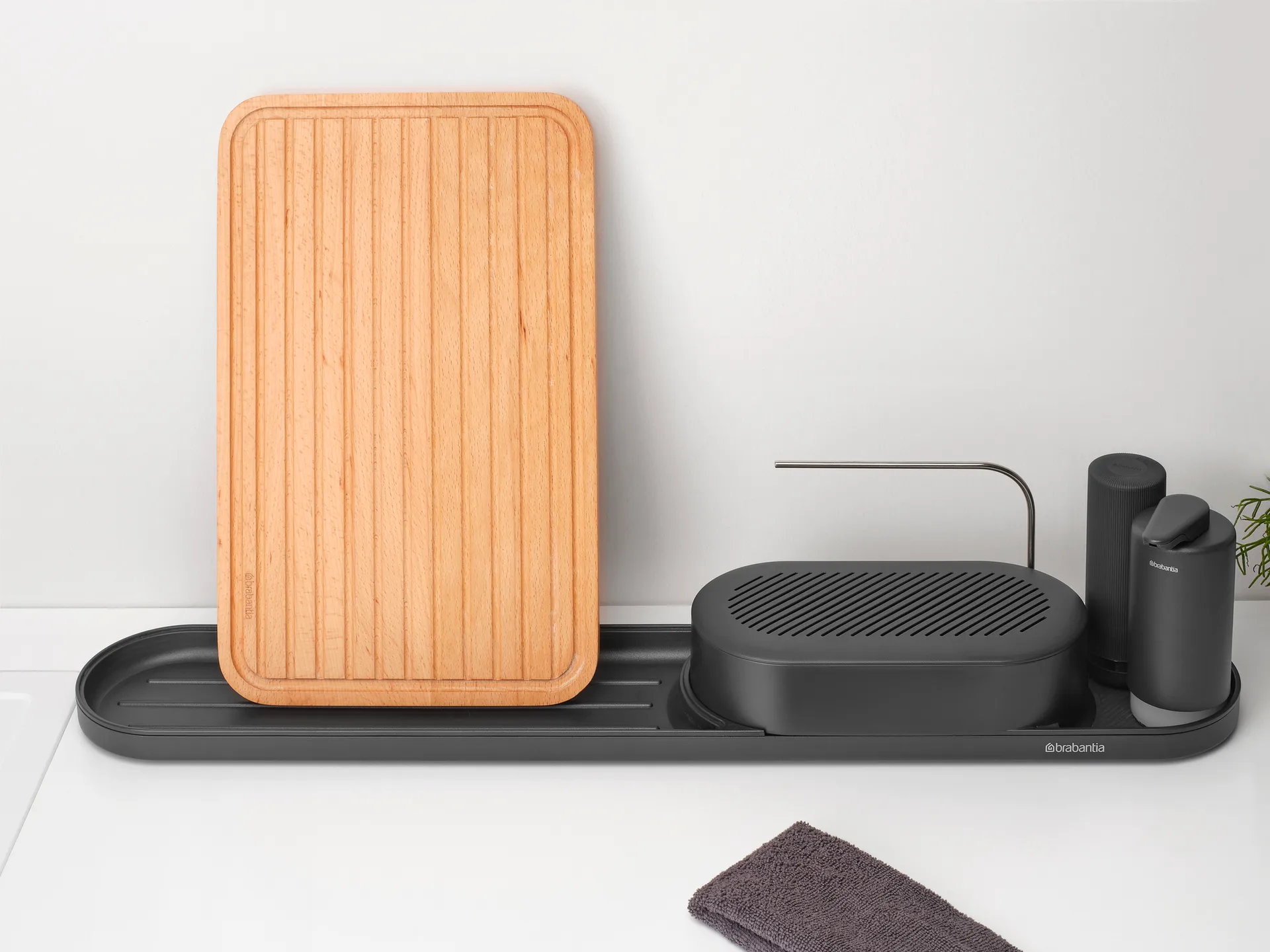 SinkStyle organizer do zlewu zestaw 4 części, Mineral Infinite Grey Brabantia