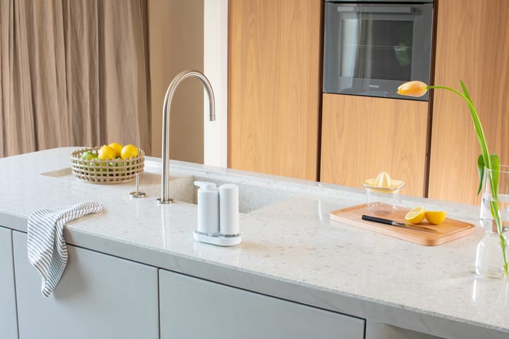 SinkStyle zestaw pompka do mydła/dozownik detergentu, Mineral Fresh White Brabantia