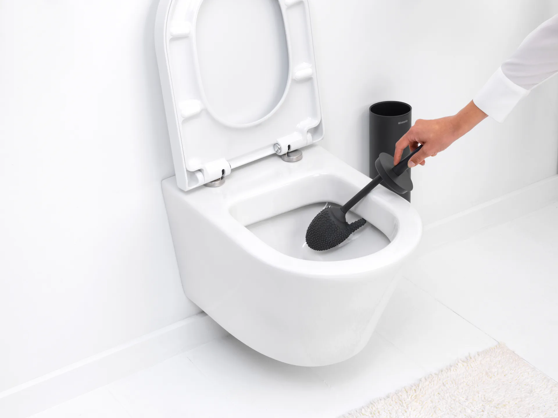 Szczotka do WC z uchwytem MindSet, Mineral Infinite Grey, silicone Brabantia