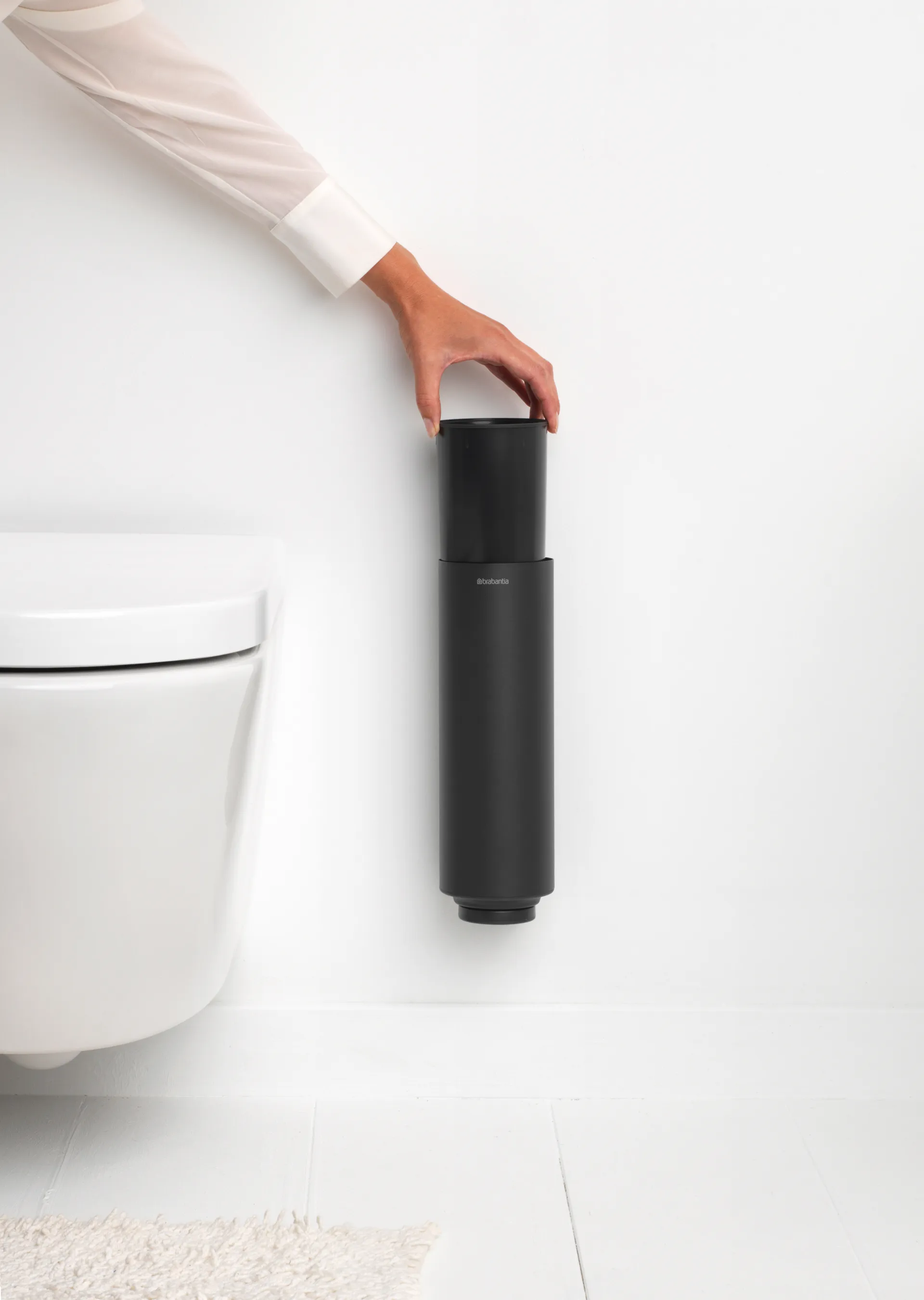 Szczotka do WC z uchwytem MindSet, Mineral Infinite Grey, silicone Brabantia