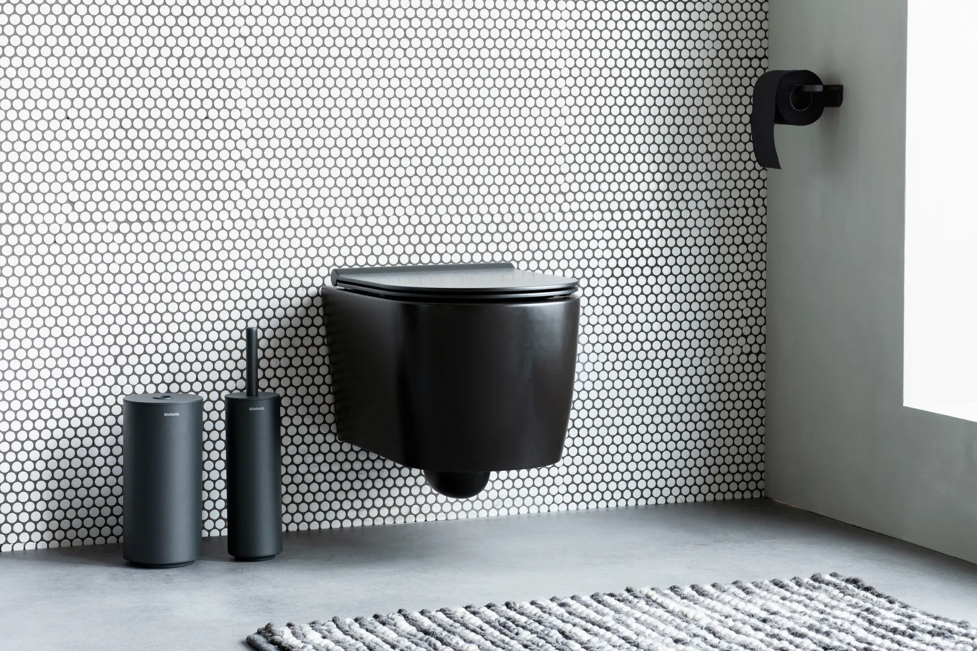 Szczotka do WC z uchwytem MindSet, Mineral Infinite Grey, silicone Brabantia