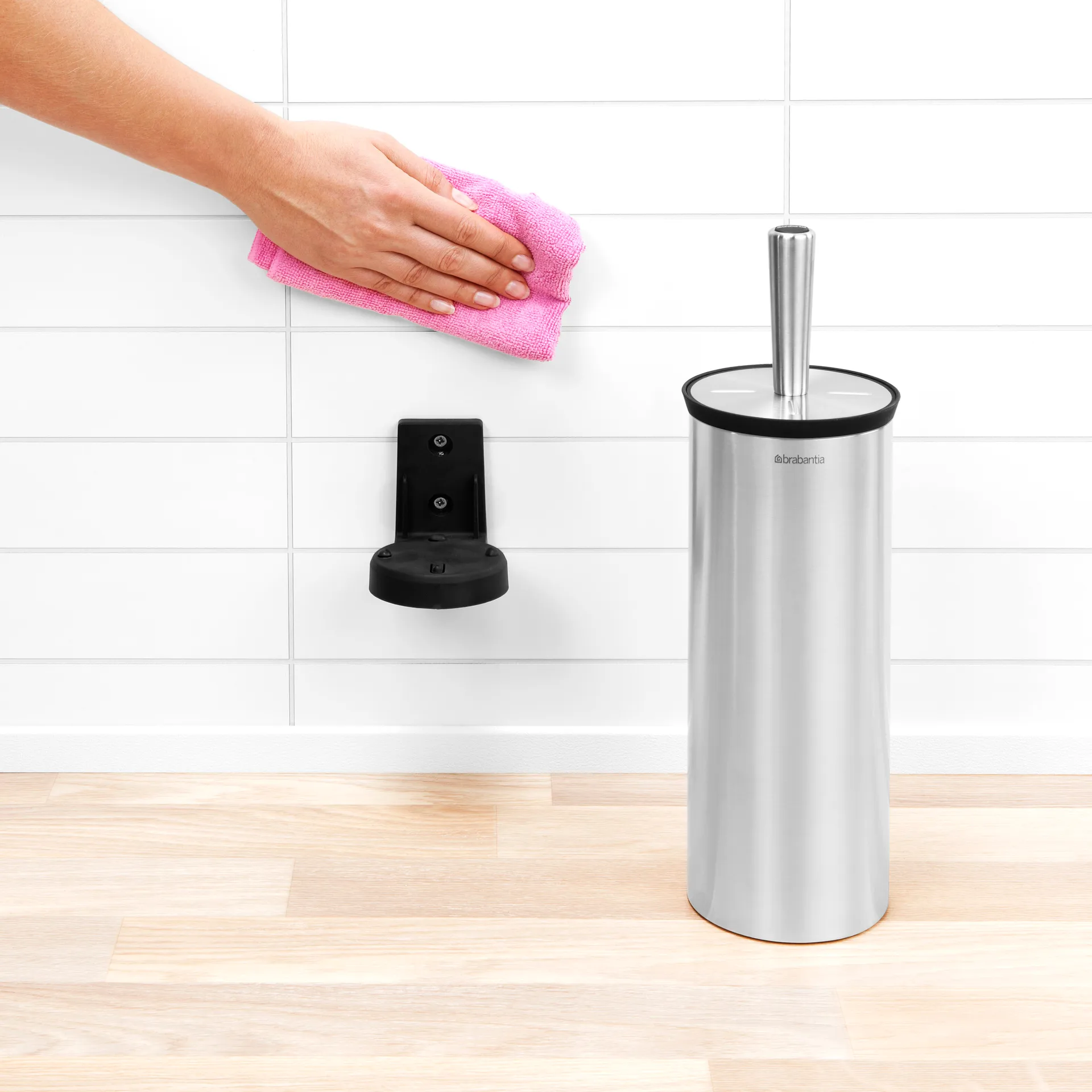 Szczotka ścienna do WC Profile, Matowy metal Brabantia