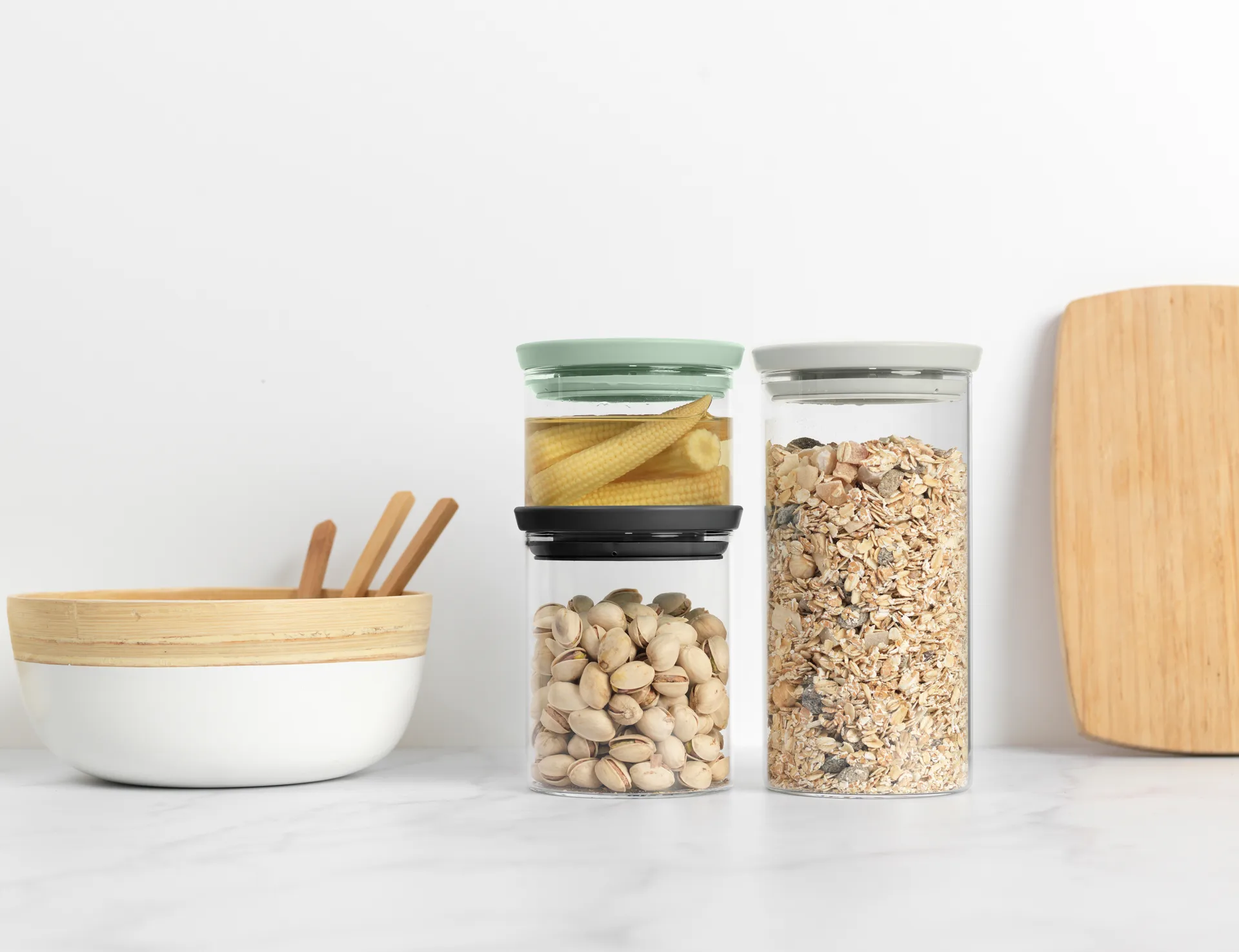 Szklane pojemniki Brabantia 3 szt., Czarny-szarozielony Brabantia