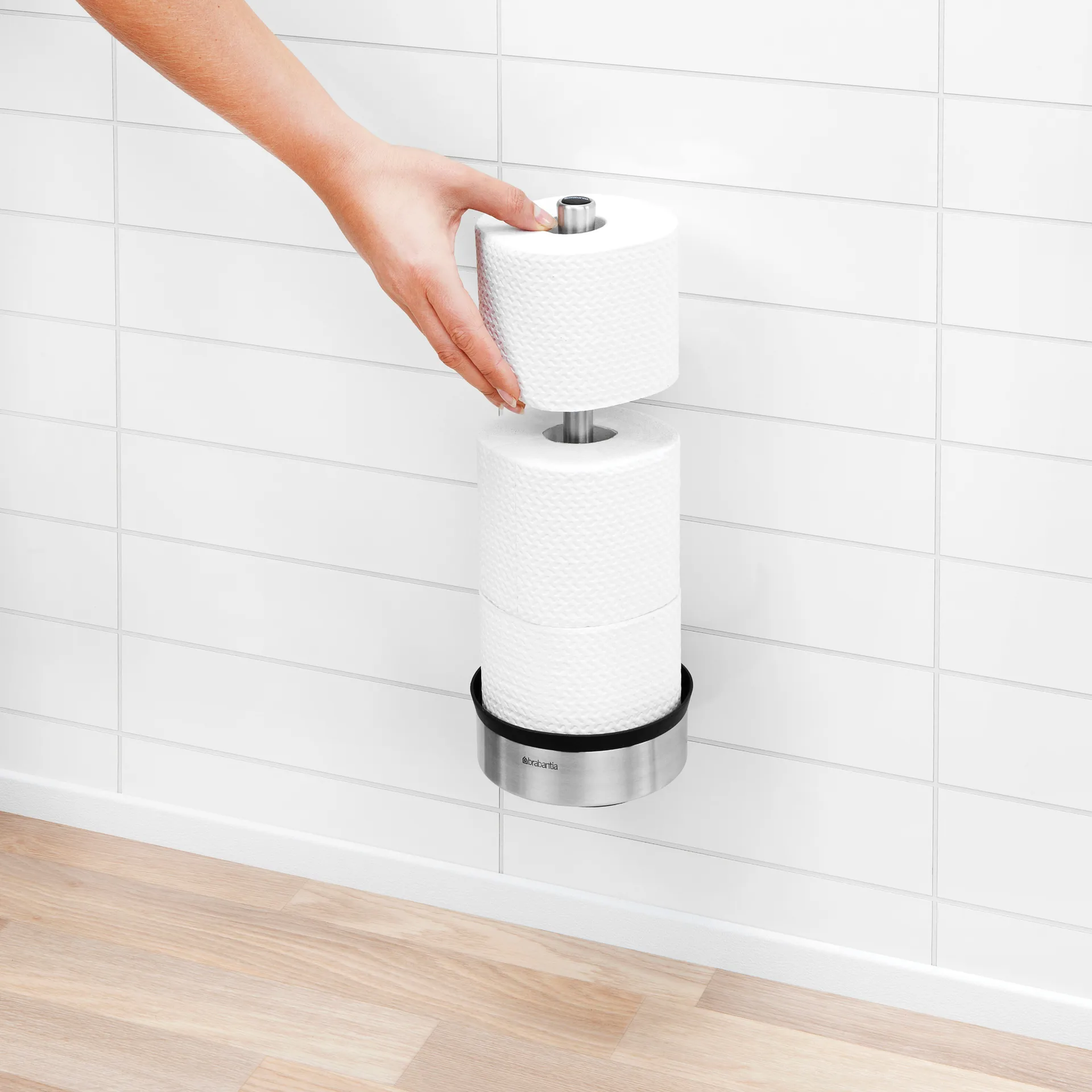 Uchwyt na papier toaletowy Profile na 3 rolki, matt steel Brabantia