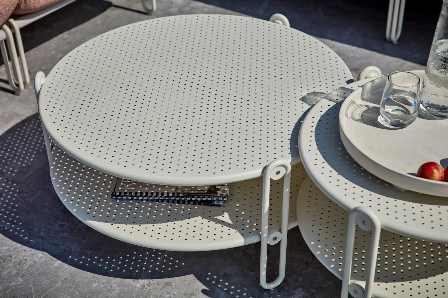 Blixt stolik kawowy, Pearl white, Ø65 cm Brafab