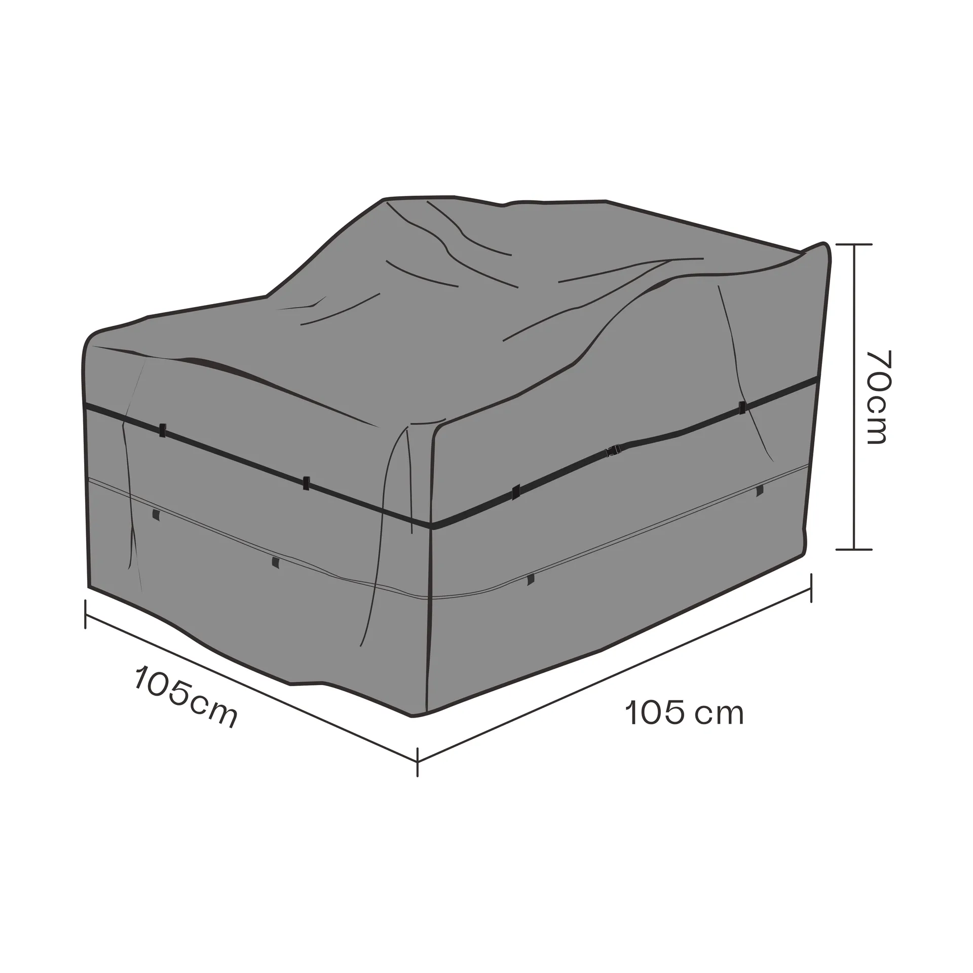 Brafab pokrowiec na fotel, Czarny 105 cm Brafab