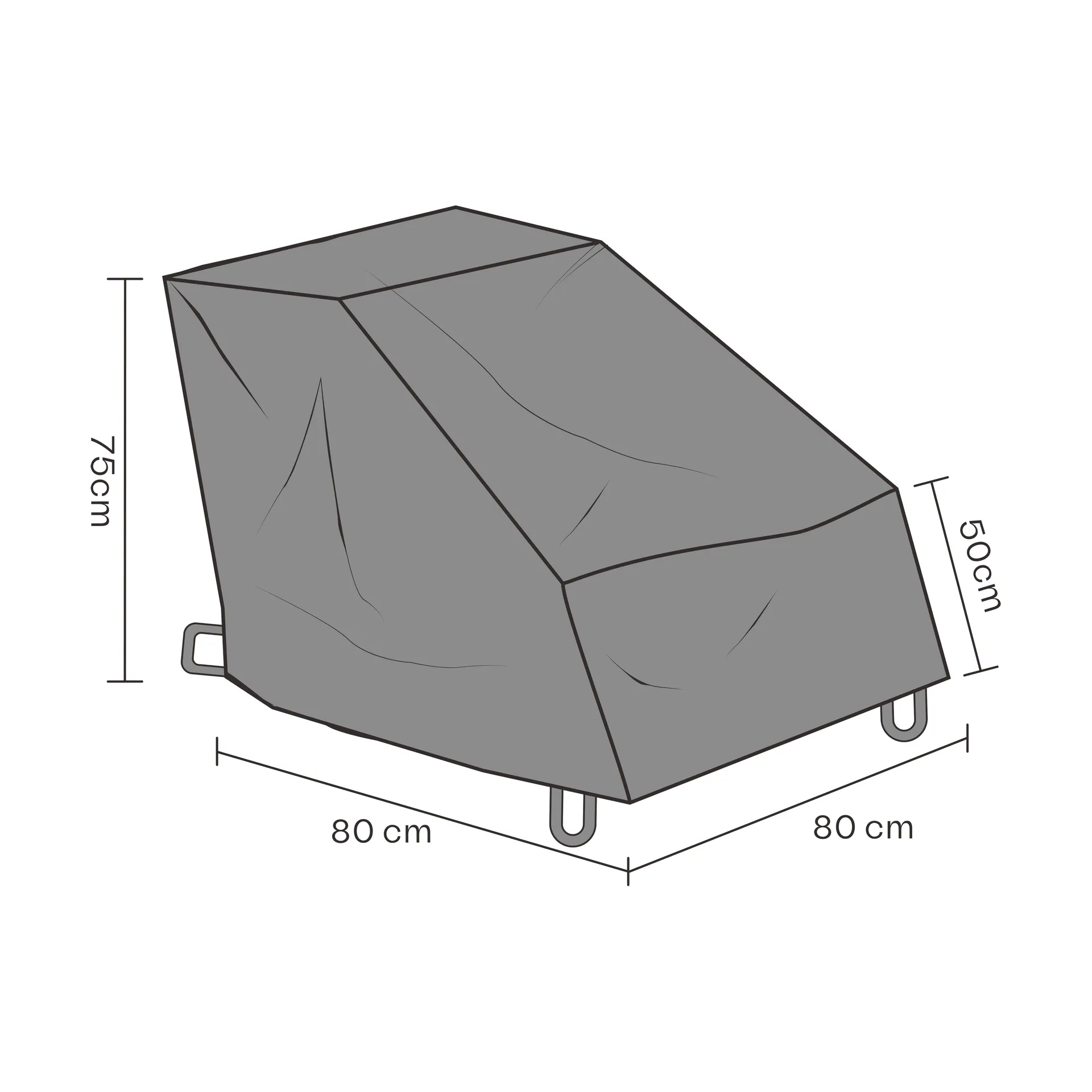 Brafab pokrowiec na fotel, Czarny 80 cm Brafab