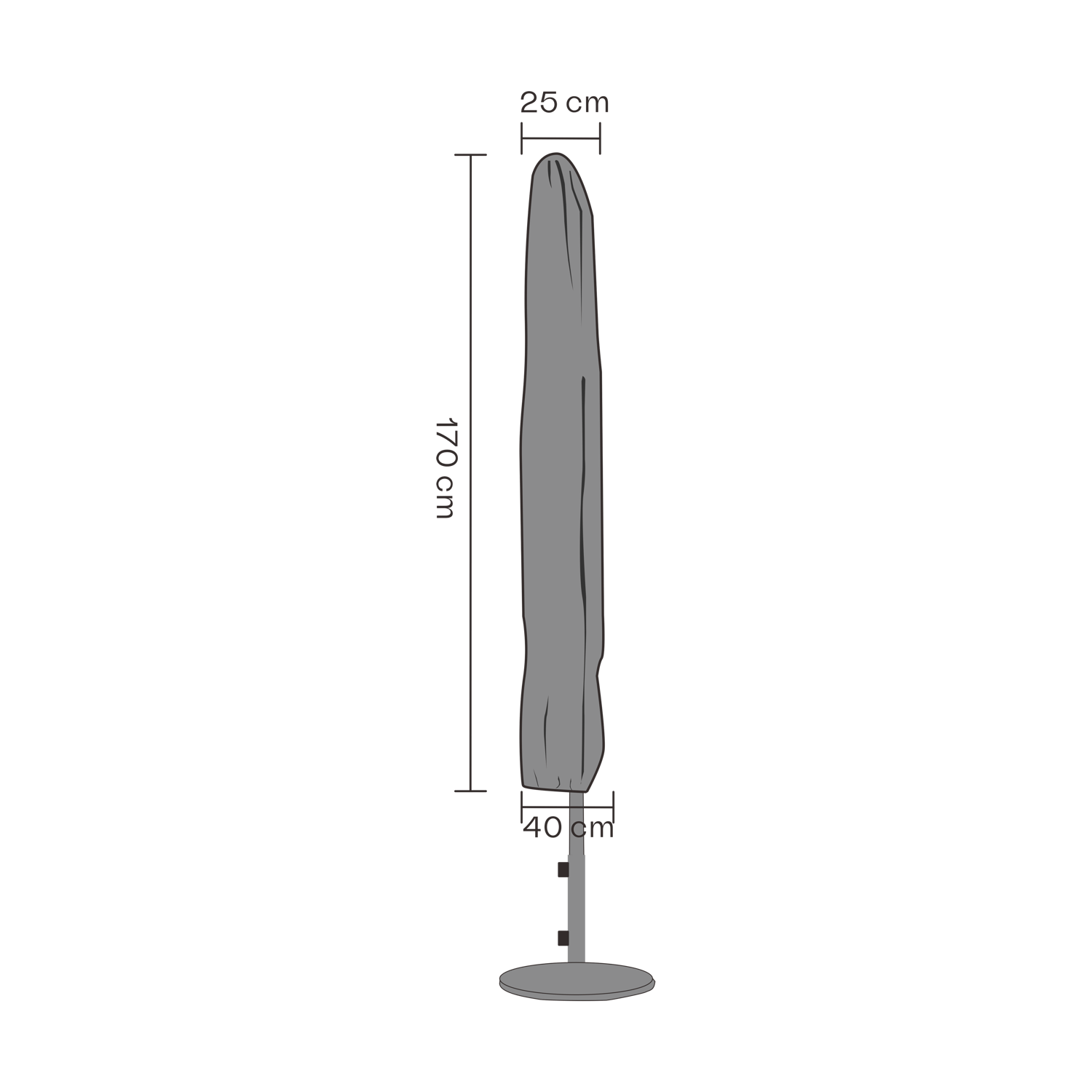 Brafab Brafab pokrowiec na parasol Czarny 170 cm | Skandynawski Design | Czarny