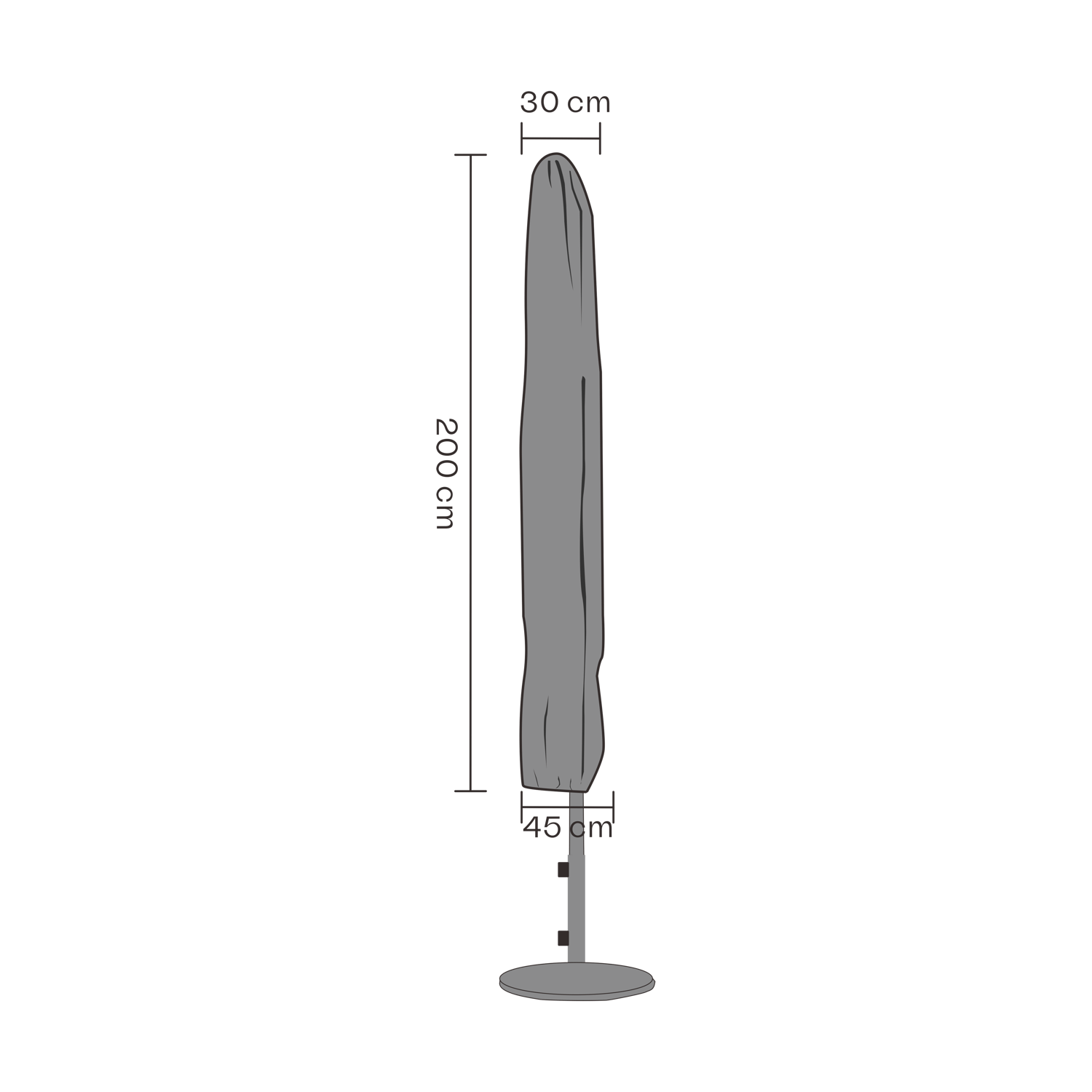 Brafab Brafab pokrowiec na parasol Czarny 200 cm | Skandynawski Design | Czarny