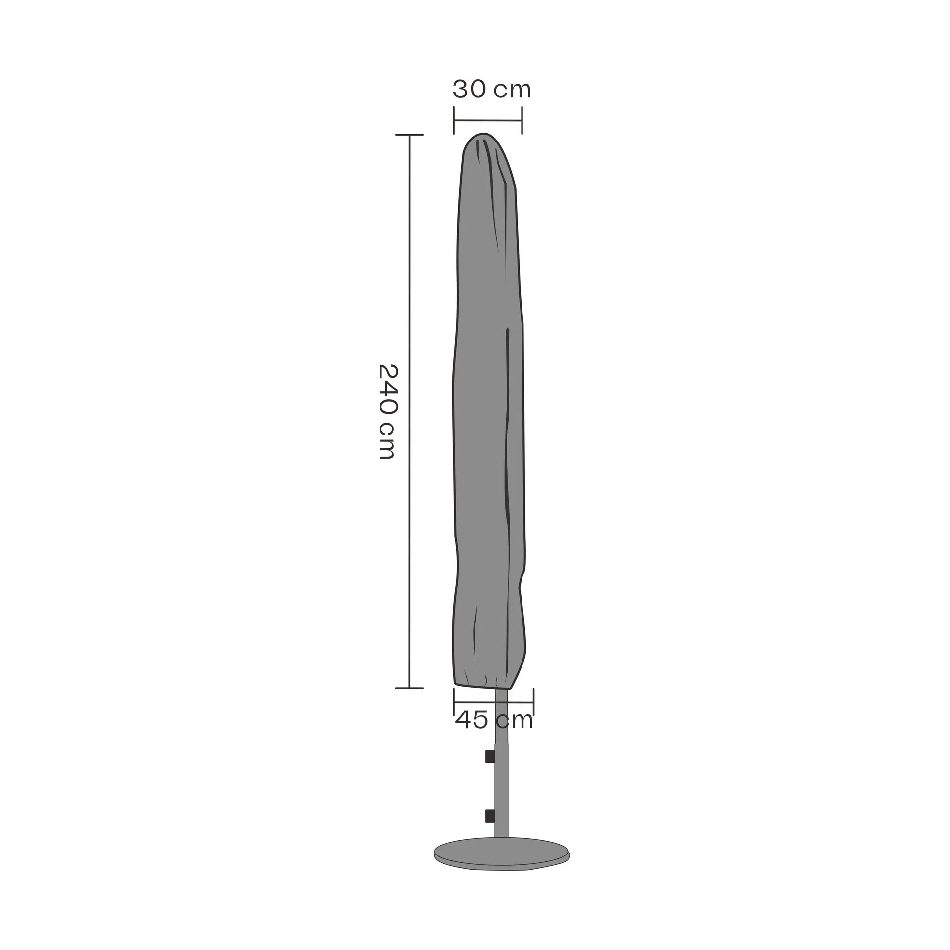 Brafab pokrowiec na parasol, Czarny 240 cm Brafab