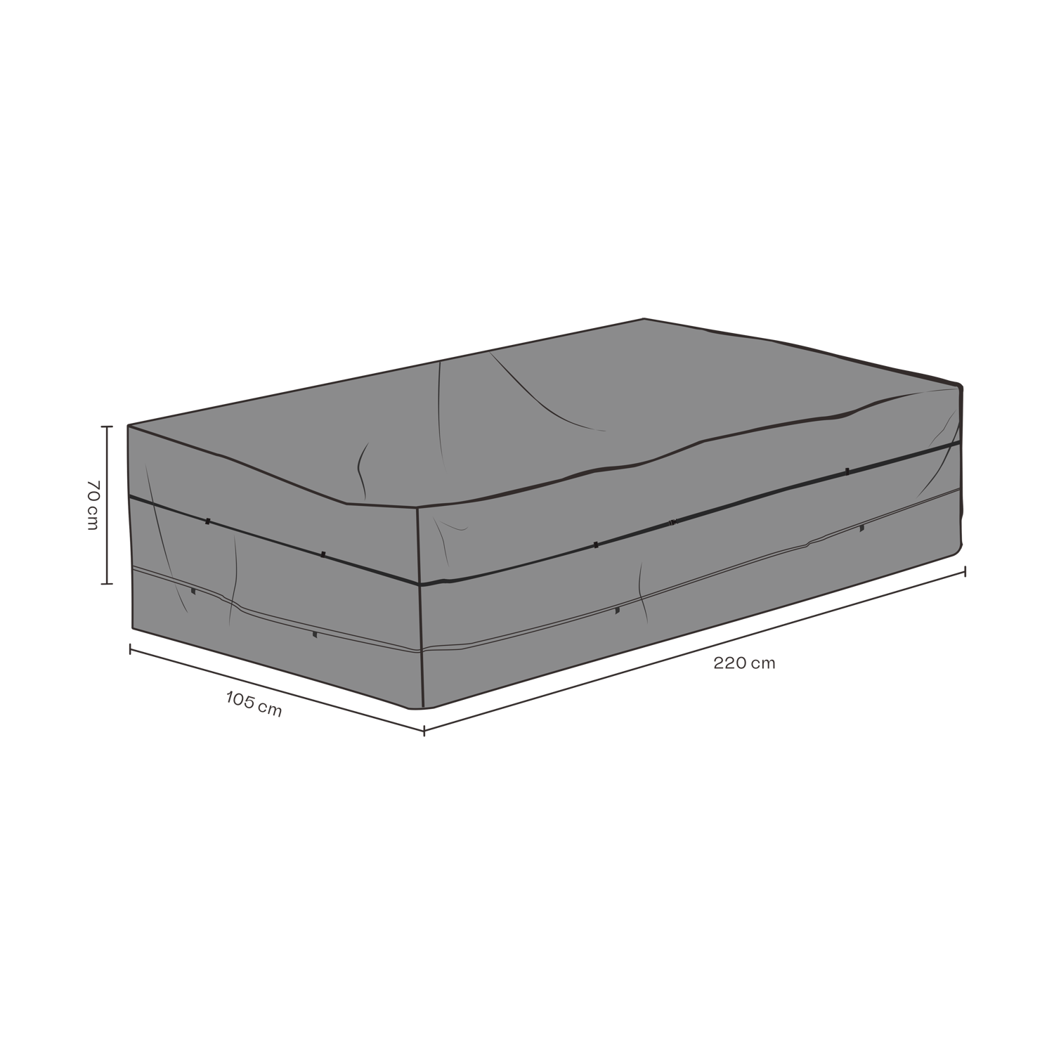 Brafab Brafab pokrowiec na sofa Czarny 220 cm | Skandynawski Design | Czarny