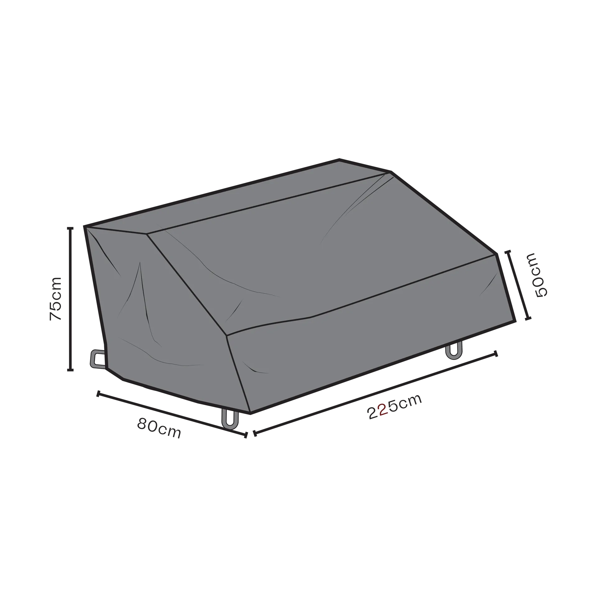 Brafab pokrowiec na sofa, Czarny 80 cm Brafab