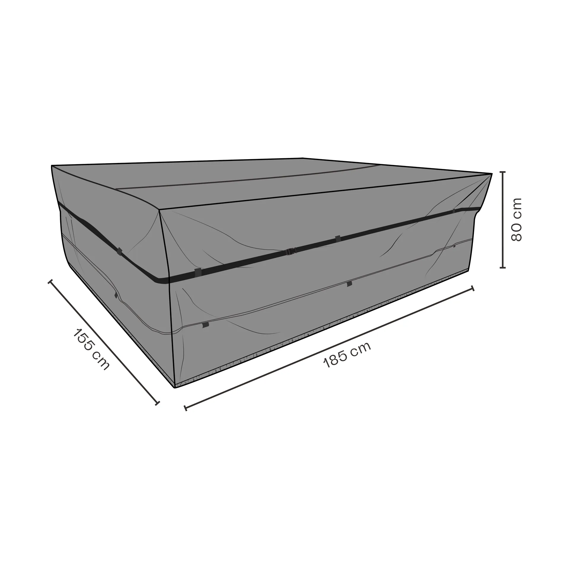 Brafab pokrowiec na zestaw mebli ogrodowych, Czarny 185x155 cm Brafab