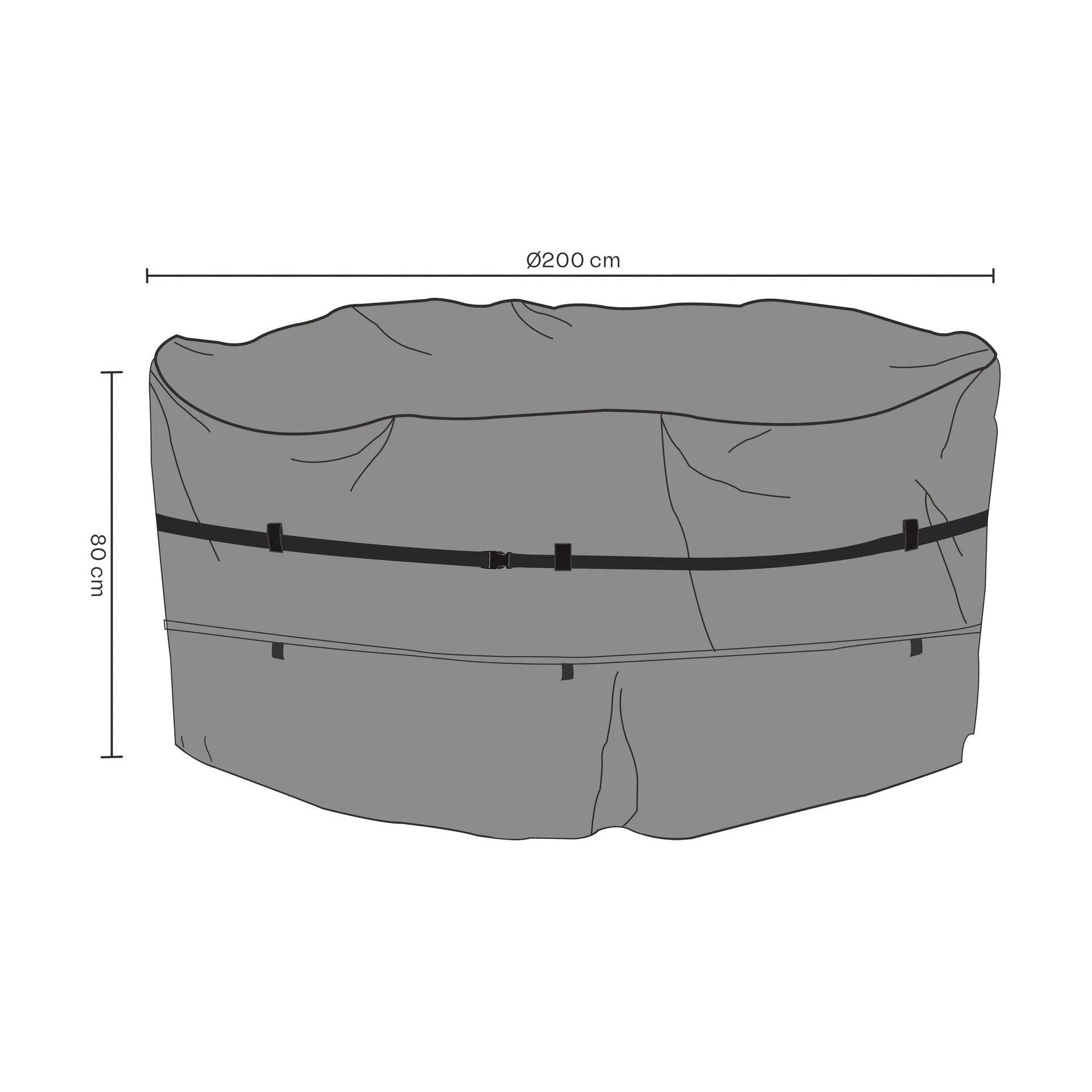 Brafab pokrowiec na zestaw mebli ogrodowych, Czarny 200x80 cm Brafab