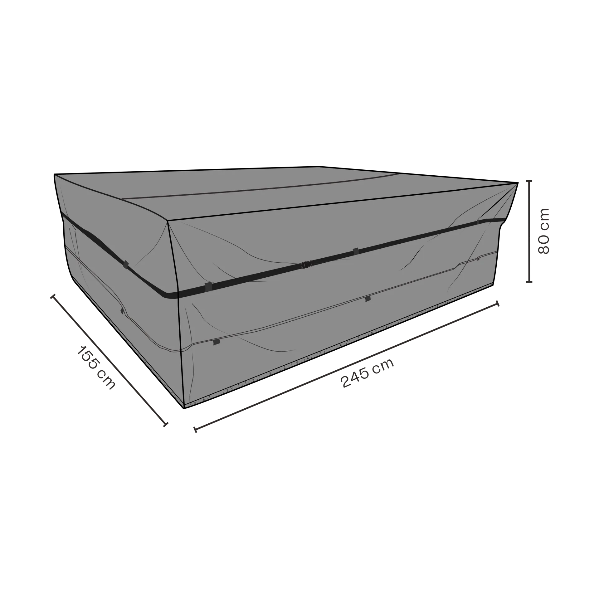 Brafab pokrowiec na zestaw mebli ogrodowych, Czarny 245x155 cm Brafab