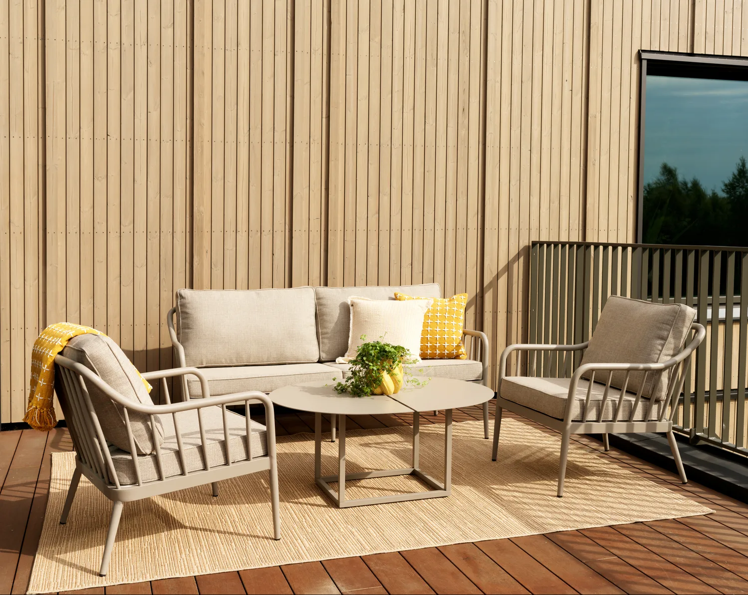 Fotel Coleville, Khaki-burlap beige Brafab