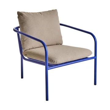 Fotel lounge Bendt - Teddy beige-indigo blue - Brafab