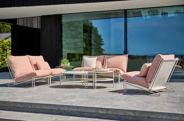 Fotel lounge Blixt - Pearl white-teddy orange - Brafab