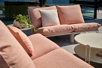 Fotel lounge Blixt - Pearl white-teddy orange - Brafab