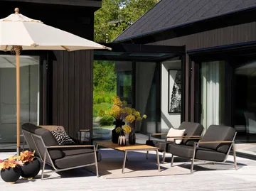 Fotel Naos - Stal nierdzewna-nearly black - Brafab