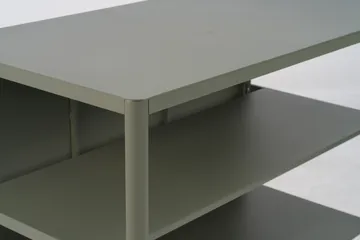 Kelia kuchnia ogrodowa ławka z półkami - Nordic green, 121x91x64 cm - Brafab