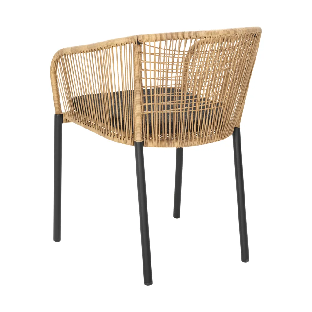 Krzesło z podłokietnikami Delta , Czarny-naturalny Brafab