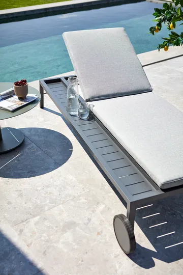 Leżanka Samvaro 218x92 cm - Antracyt-pearl grey - Brafab