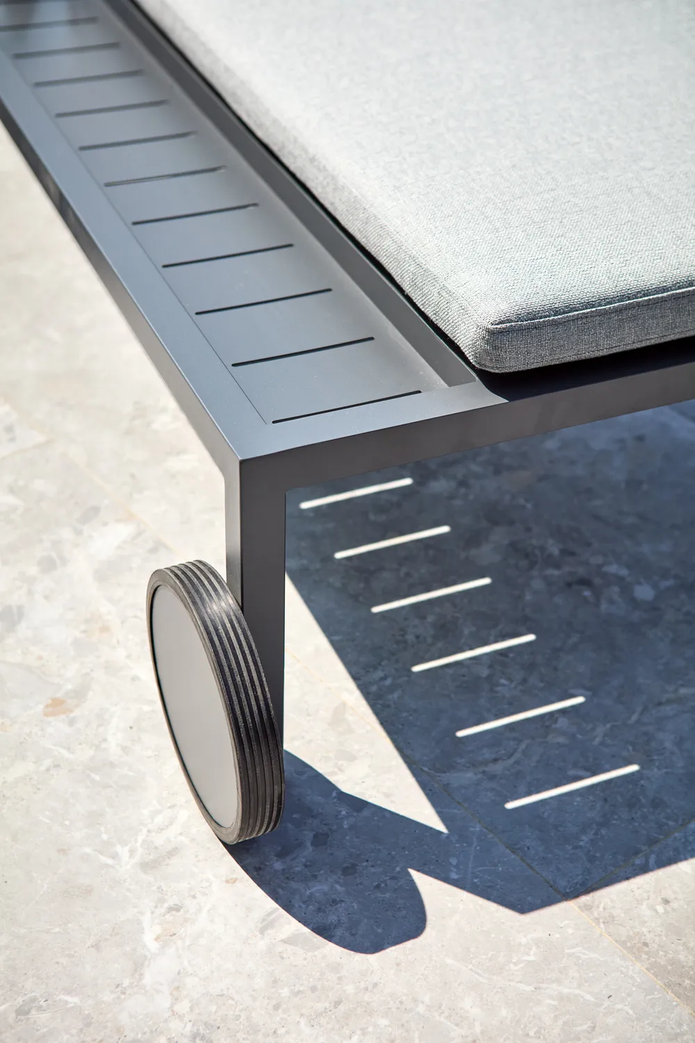 Leżanka Samvaro 218x92 cm, Antracyt-pearl grey Brafab