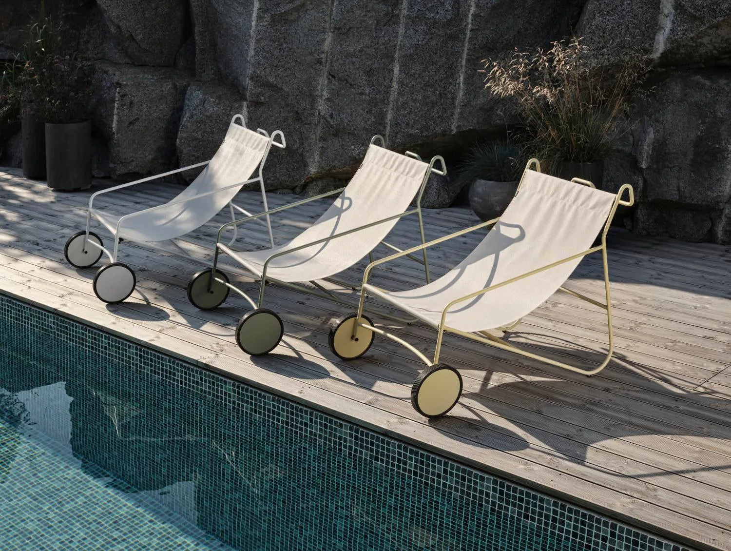 Lounge fotel Poul Chair, Dusty green-biały Brafab