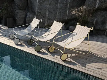 Lounge fotel Poul Chair - Dusty green-biały - Brafab